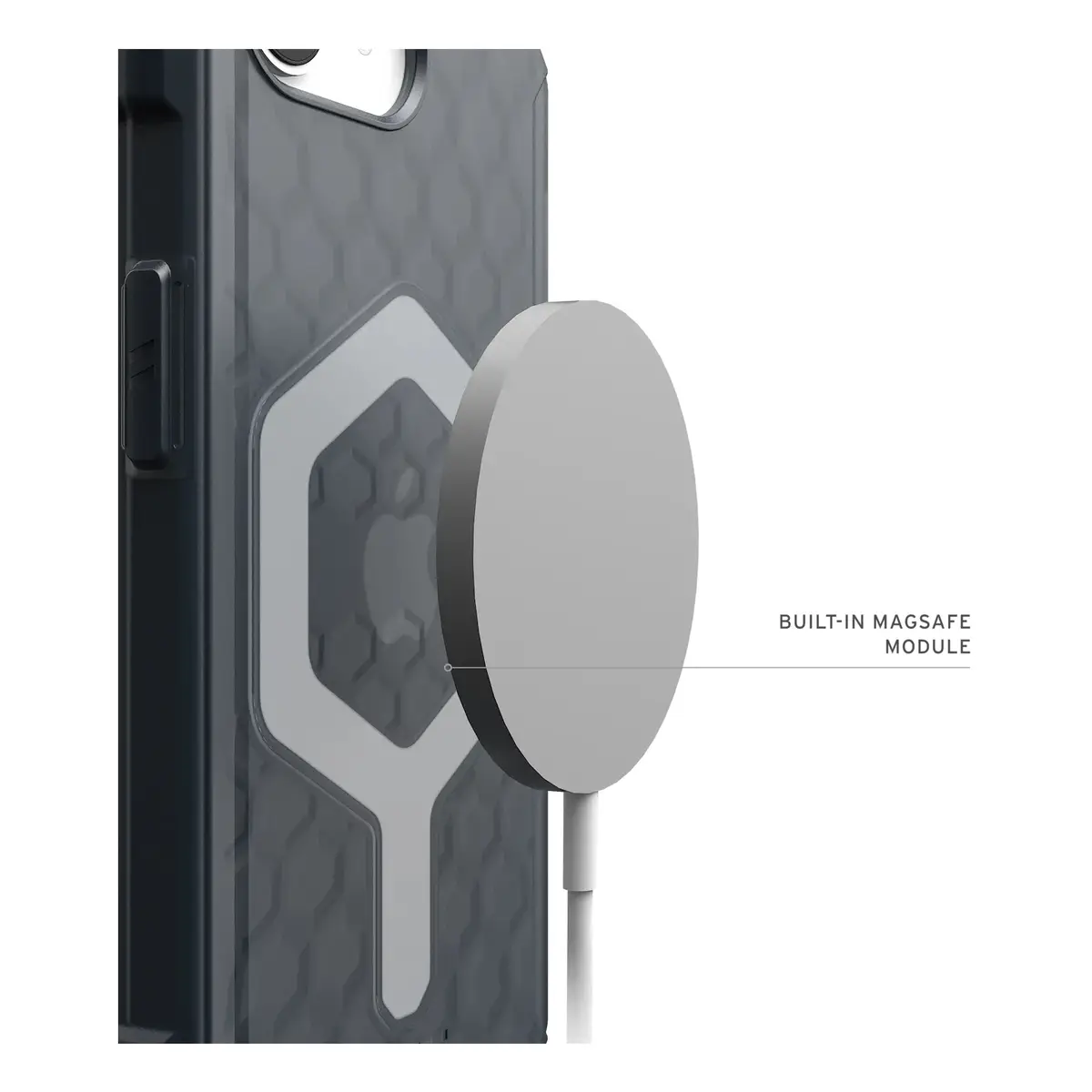 UAG Urban Armor Gear Essential Armor MagSafe Case für Apple iPhone 16e ash (grau transparent)