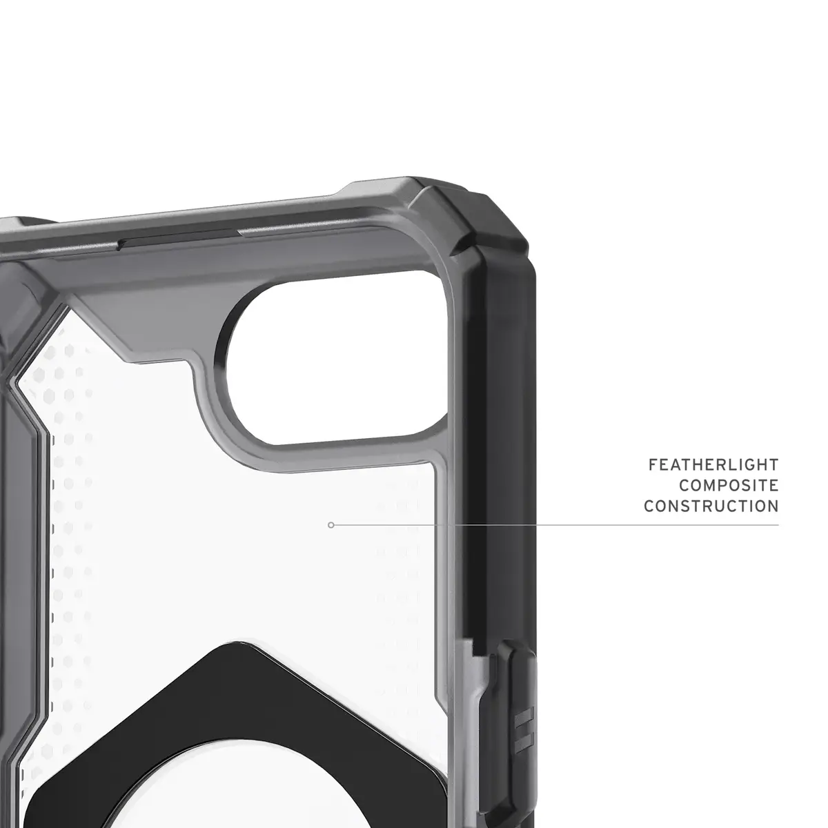 UAG Urban Armor Gear Plasma XTE MagSafe Kickstand Case für Apple iPhone 16e ash (transparent)/titan