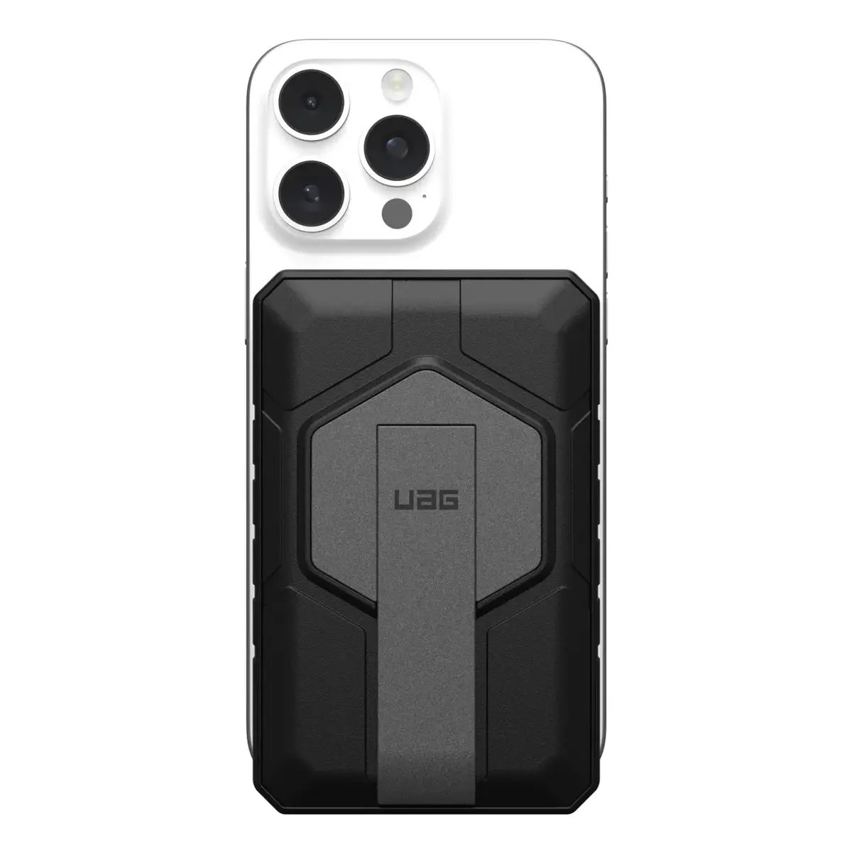 UAG Urban Armor Gear SRGE Rugged Powerbank Magnetic Wireless Charger mit Standfunktion 1x 20W USB-C & 1x 10W 10.000 mAh Qi schwarz/grau