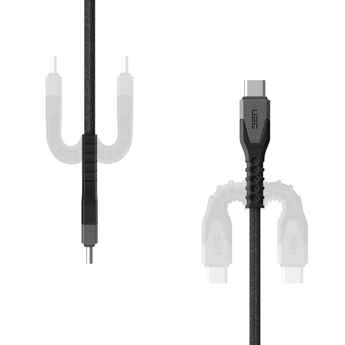 UAG Urban Armor Gear Rugged Kevlar Kabel USB-C auf USB-C 60W 1,5m schwarz/grau