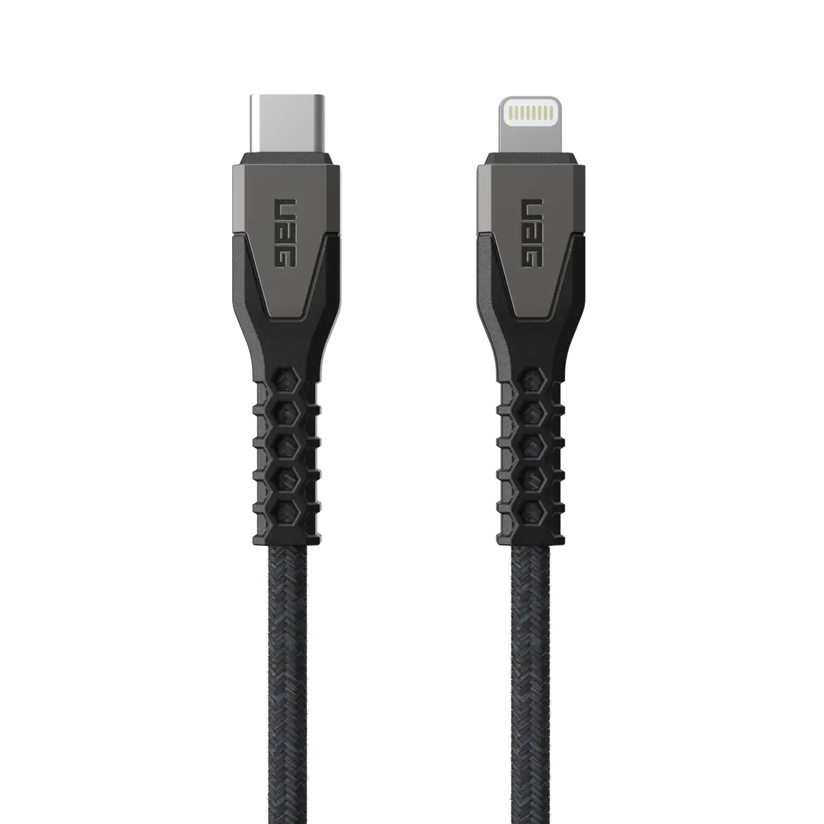 UAG Urban Armor Gear Rugged Kevlar Kabel USB-C auf Lightning 30W 1,5m schwarz/grau