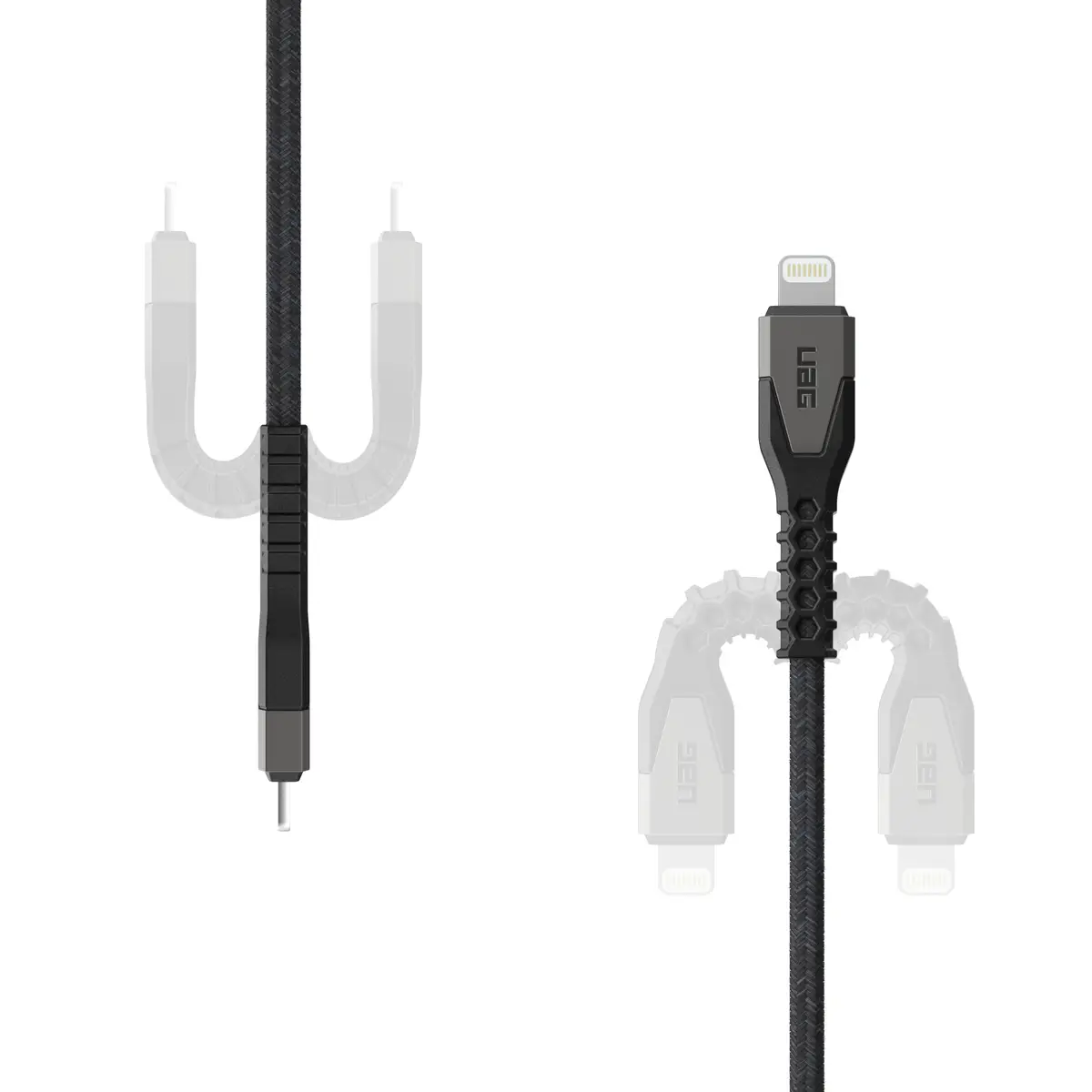 UAG Urban Armor Gear Rugged Kevlar Kabel USB-C auf Lightning 30W 1,5m schwarz/grau