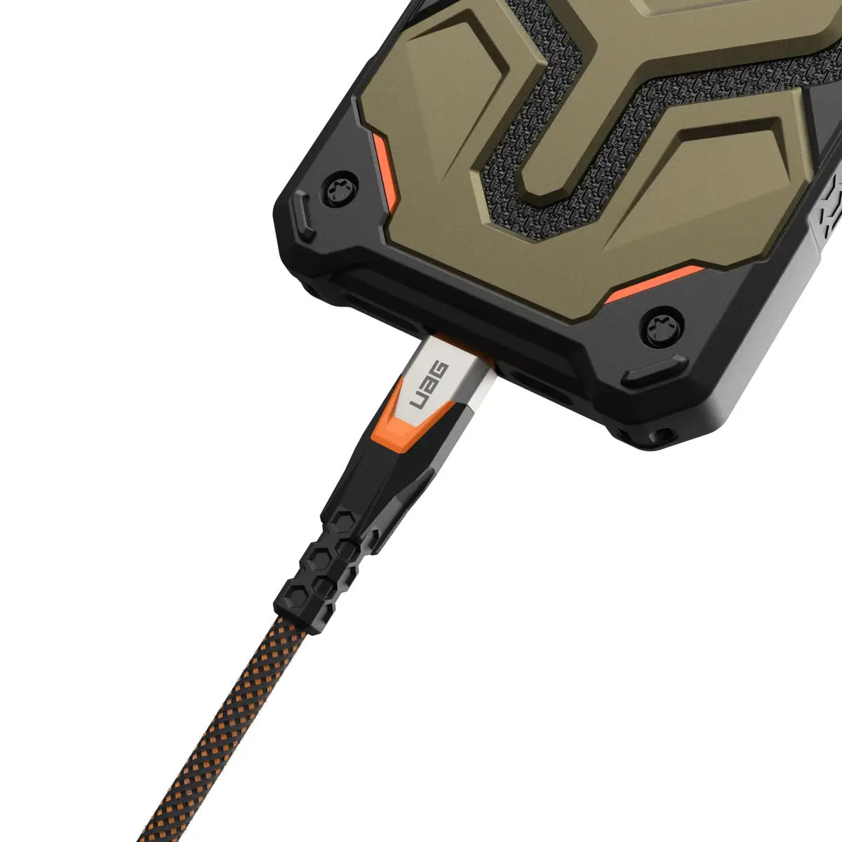 UAG Urban Armor Gear SRGE Rugged USB 3.2 Gen2 Kabel USB-C auf USB-C 240W 0,75m schwarz/orange
