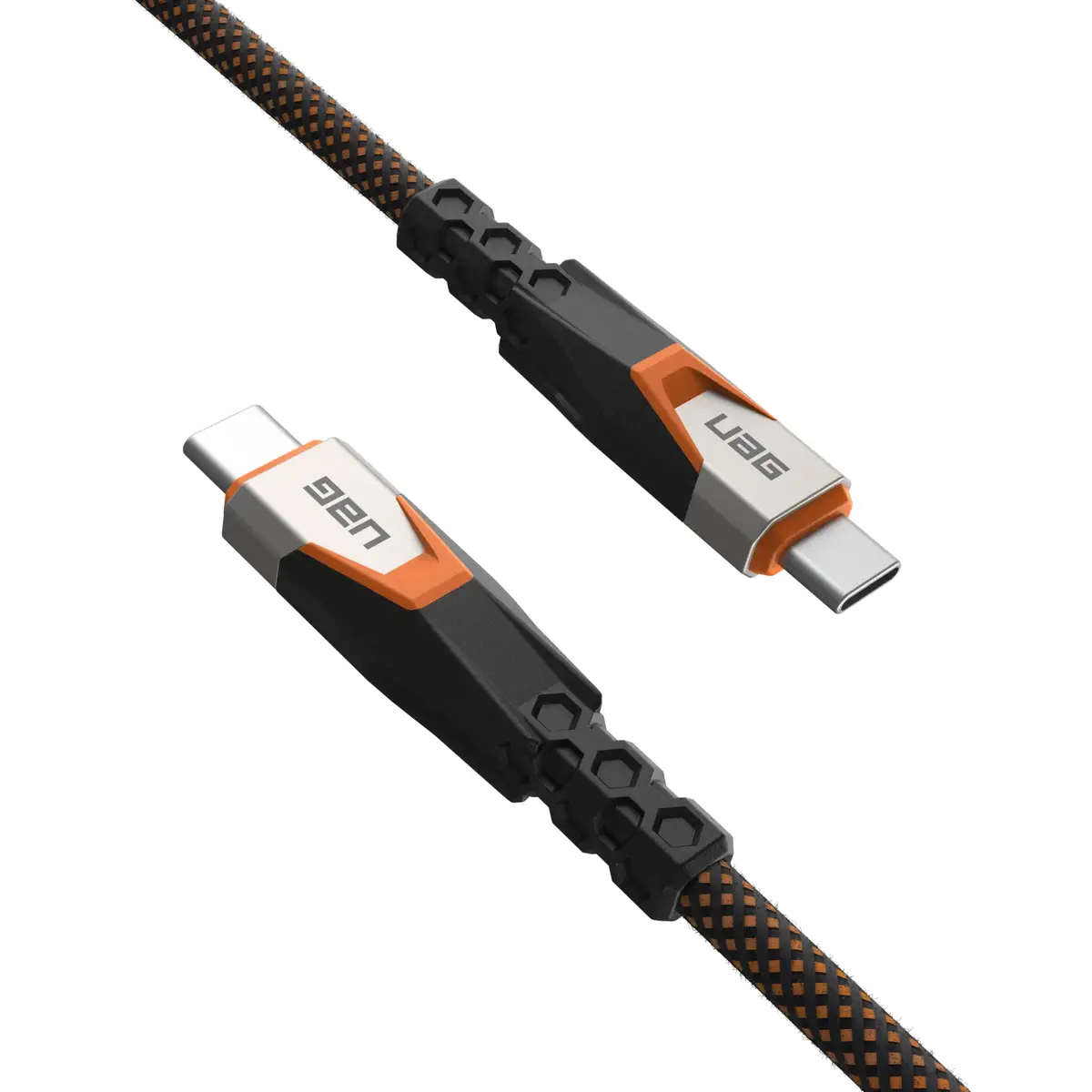 UAG Urban Armor Gear SRGE Rugged USB 3.2 Gen2 Kabel USB-C auf USB-C 240W 0,75m schwarz/orange