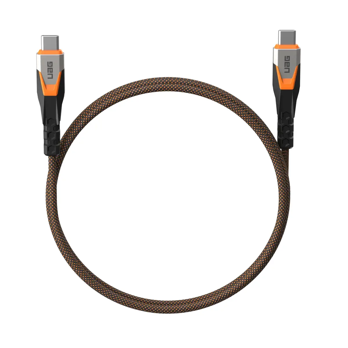 UAG Urban Armor Gear SRGE Rugged USB 3.2 Gen2 Kabel USB-C auf USB-C 240W 0,75m schwarz/orange