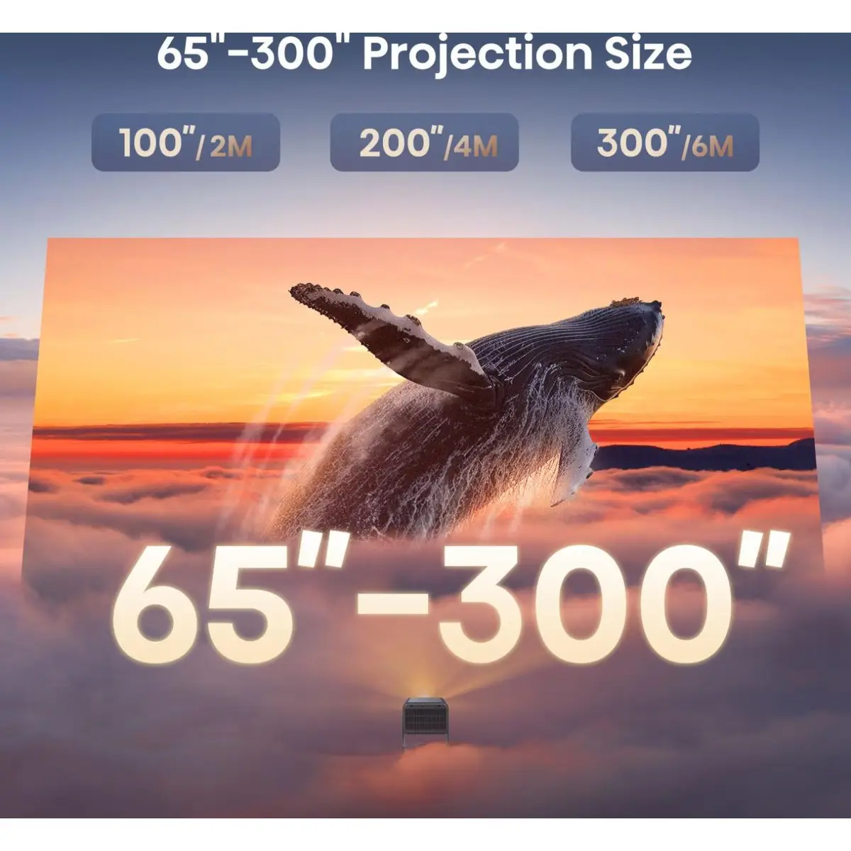 C2 Pro Smart Mini-Projektor 4K Ultra HD 3840x2160 2000:1 16:9 ≤ 60 ms