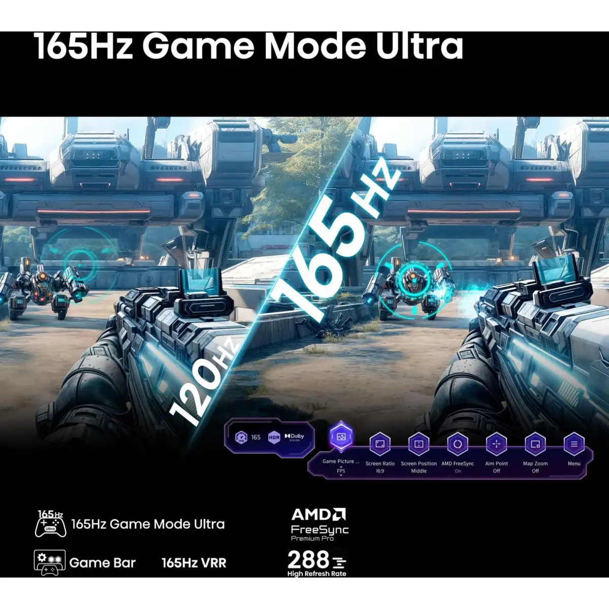 100U7Q PRO ULED Smart TV 100" 253cm 4K Ultra HD 3840x2160 165Hz 178 ° 16:9 5000:1 6 ms Schwarz/Dunkelgrau