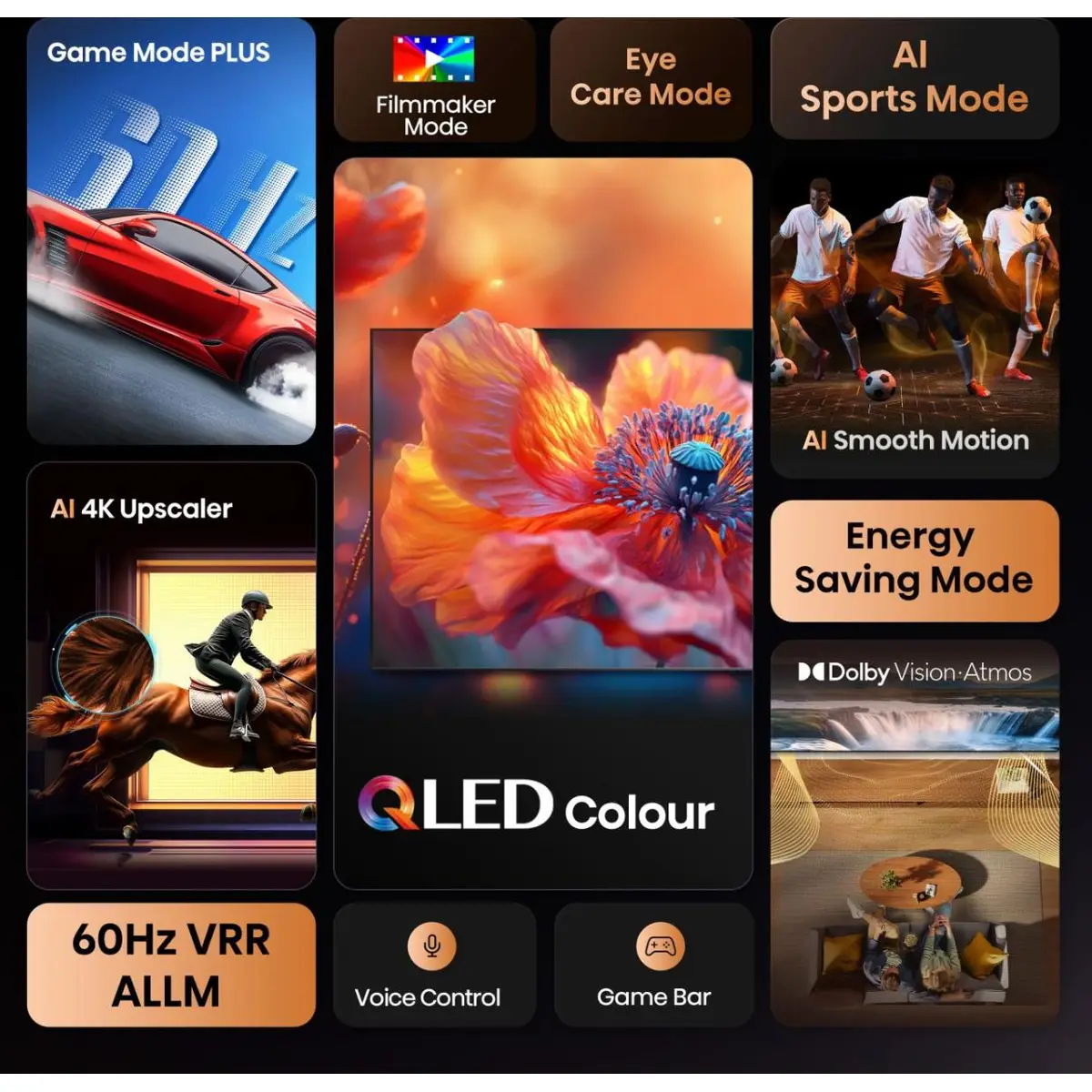 75E77Q QLED Smart TV 75" 189cm 4K Ultra HD 3840x2160 60Hz 178 ° 16:9 1200:1 6 ms Matt-Schwarz