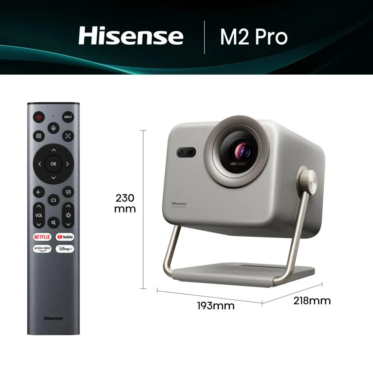 Smart Mini-Projektor M2-Pro 65"-200" 4K Ultra HD 3840x2160 60Hz 16:9 1000:1