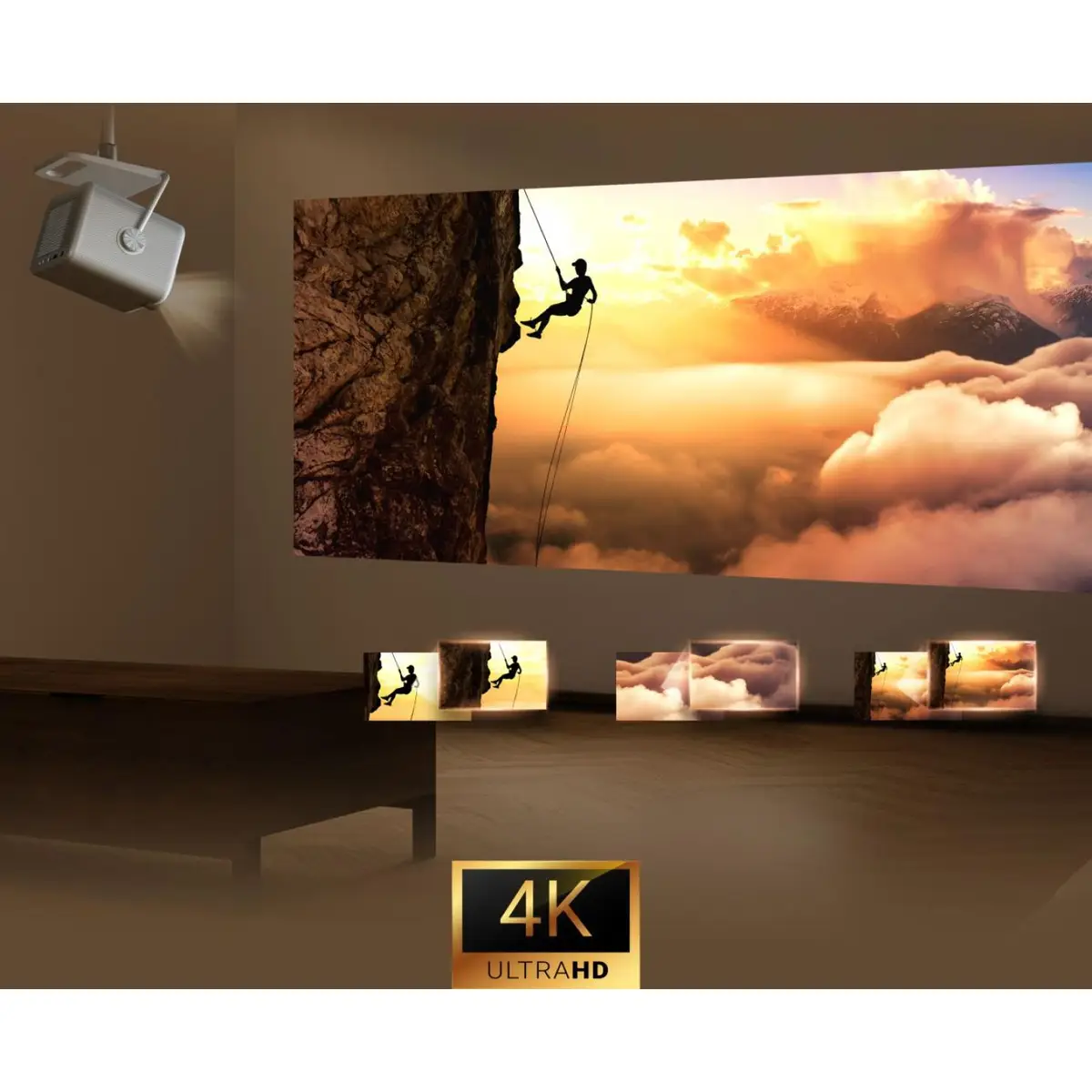 Smart Mini-Projektor M2-Pro 65"-200" 4K Ultra HD 3840x2160 60Hz 16:9 1000:1
