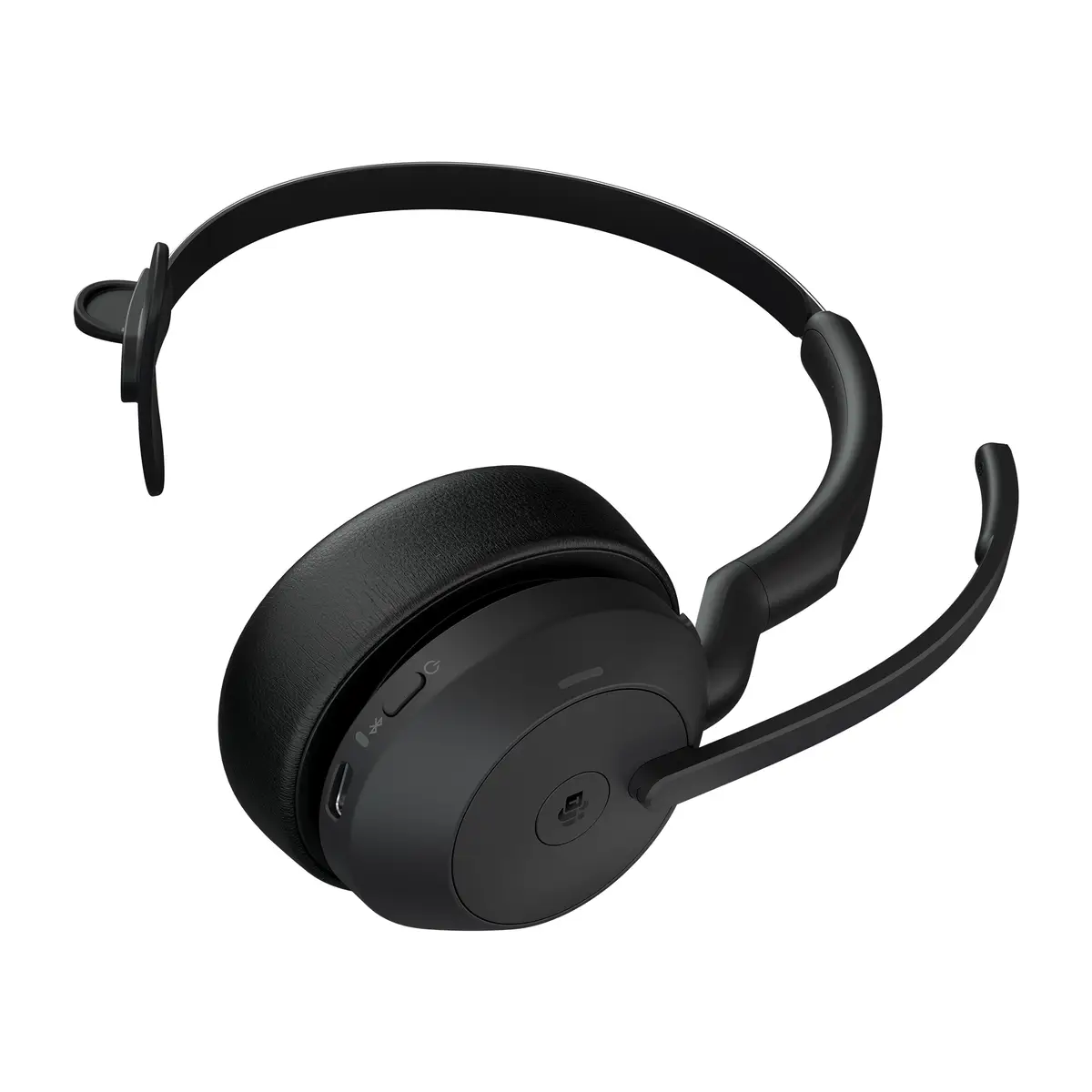 Evolve2 55 MS Mono Headset On-Ear Bluetooth Adapter USB-C via Bluetooth Schwarz