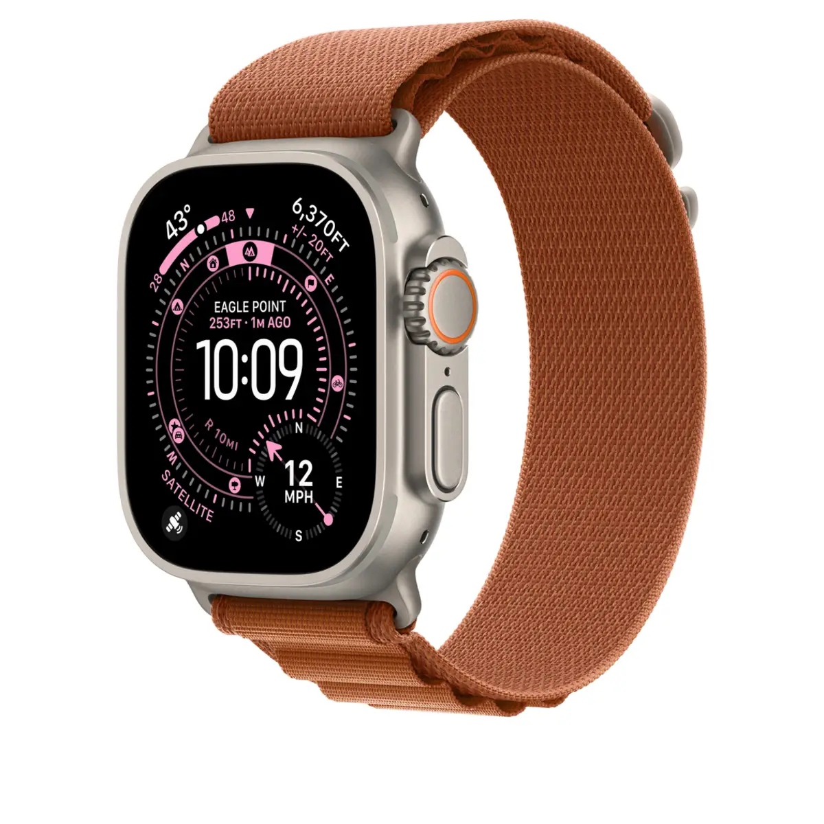 Apple 49mm Terra Cotta Alpine Loop - Medium Natural Titanium Finish
