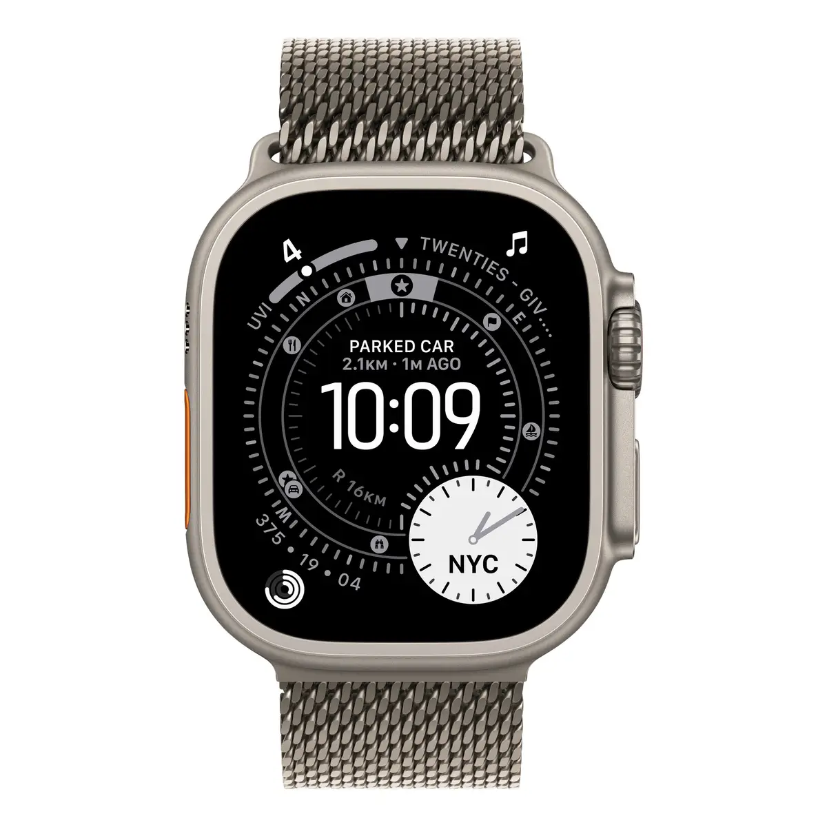 Apple 49mm Natural Titanium Milanese Loop Medium