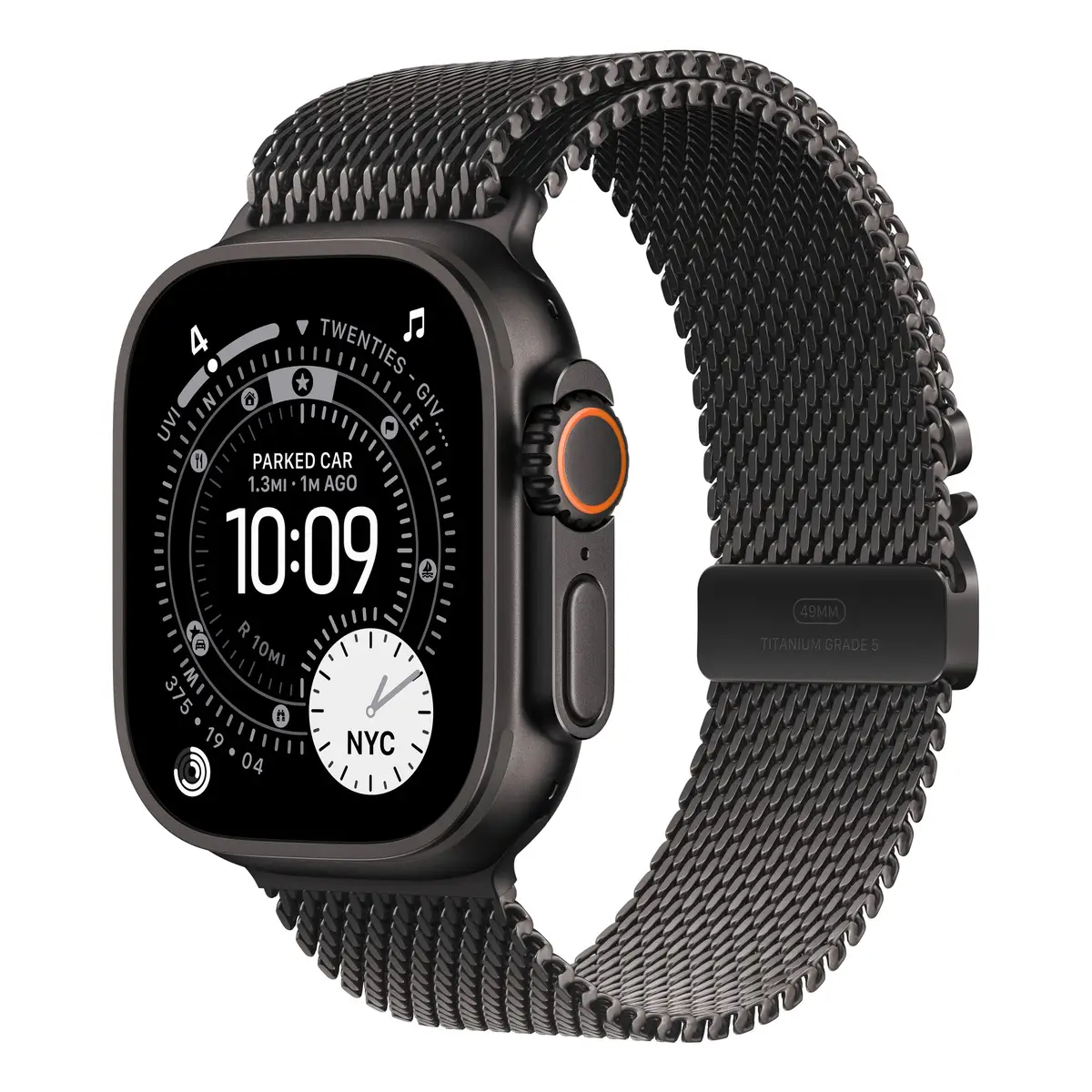 Apple 49mm Black Titanium Milanese Loop Medium