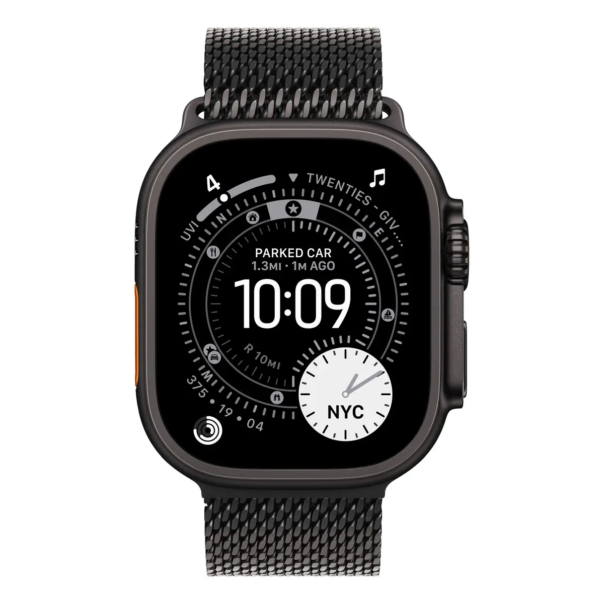 Apple 49mm Black Titanium Milanese Loop Medium