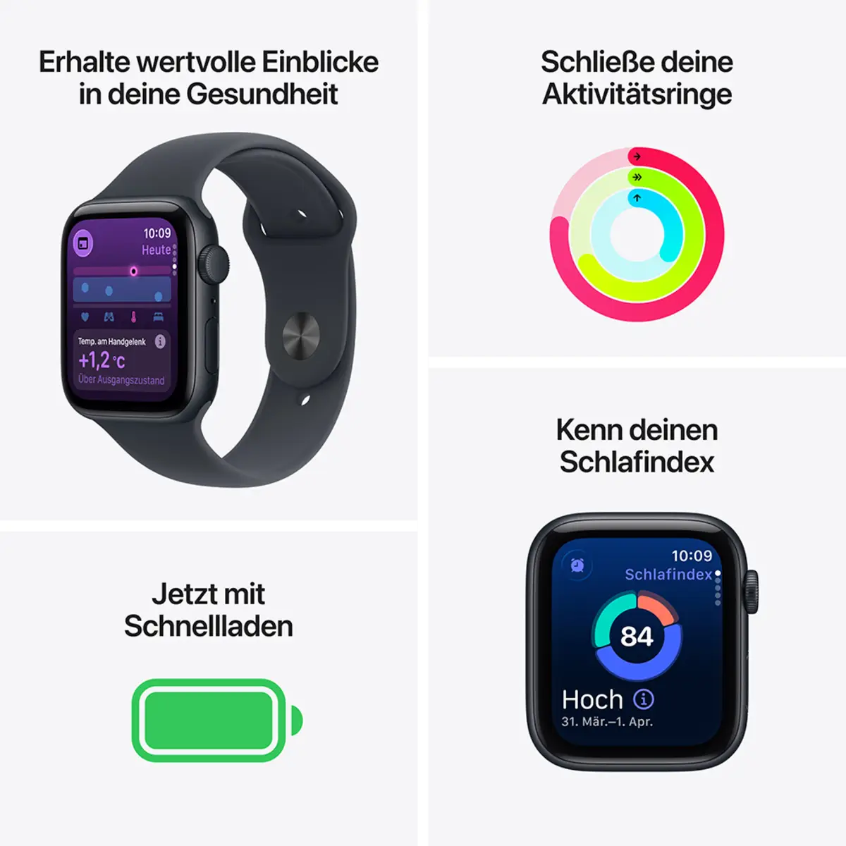 Apple Watch SE 3 GPS 44mm Midnight Aluminium Case with Midnight Sport Band M/L