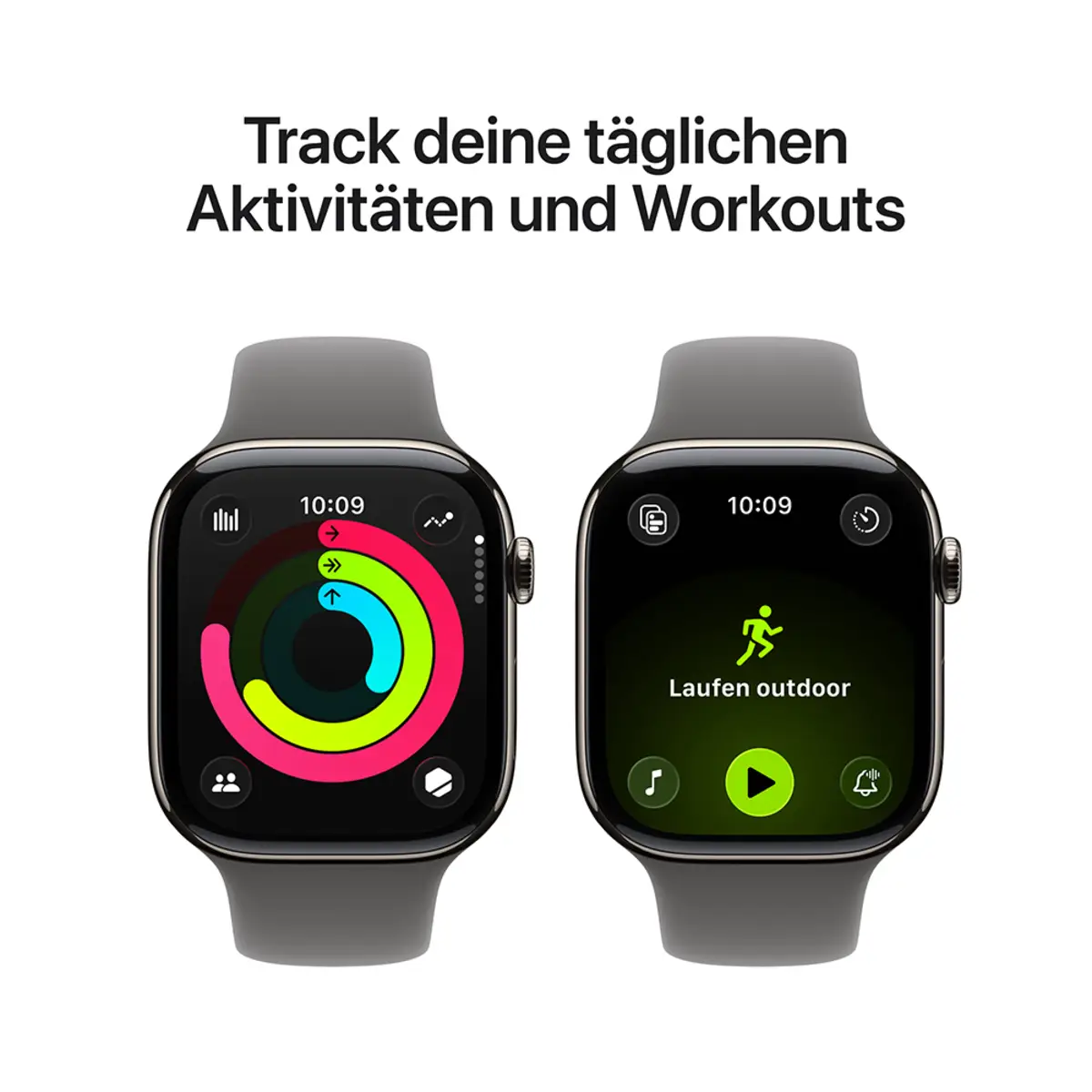 Apple Watch Series 11 GPS + Cellular 42mm Natural Titanium Case with Stone Grey Sport Band M/L