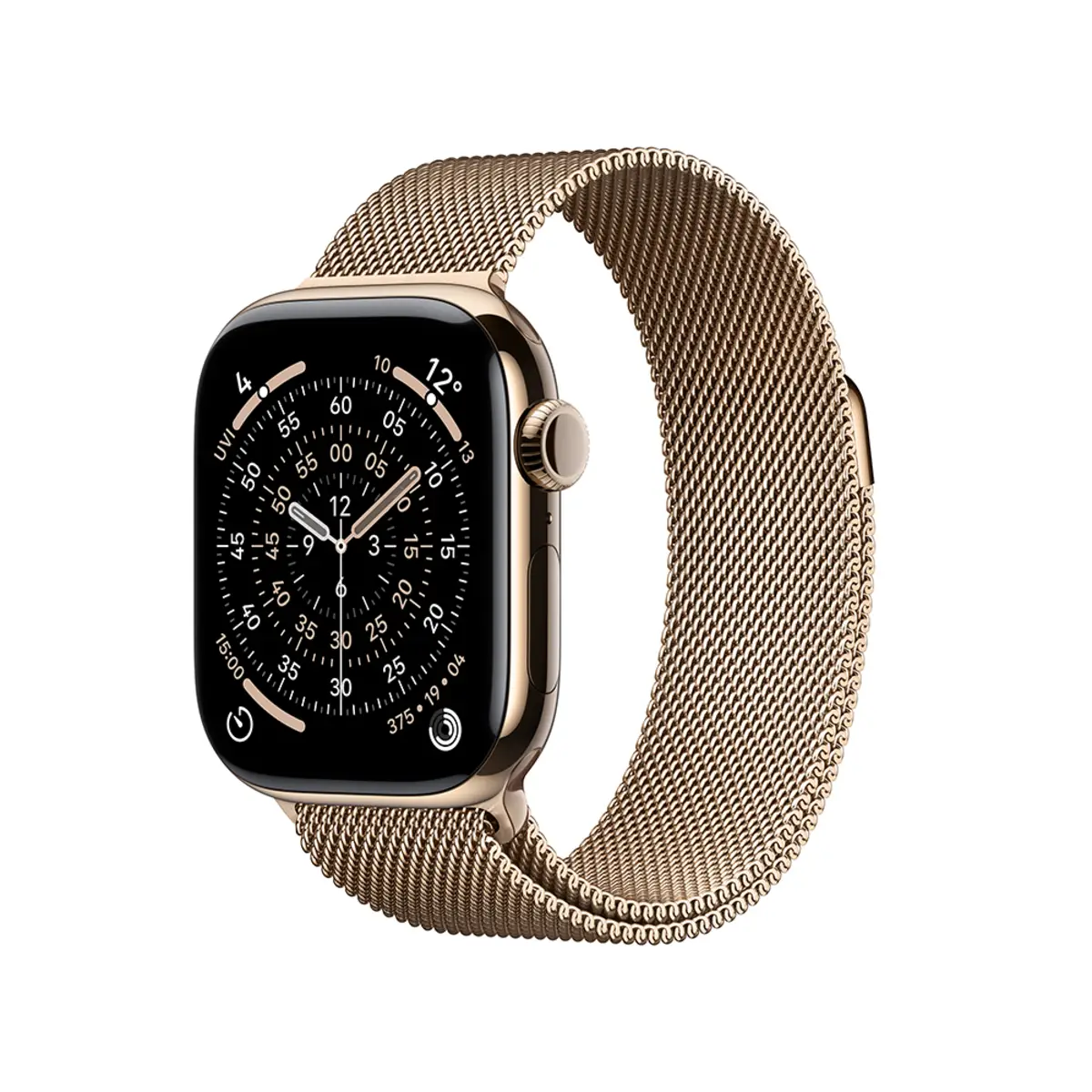 Apple Watch Series 11 GPS + Cellular 46mm Gold Titanium Case with Gold Milanese Loop M/L