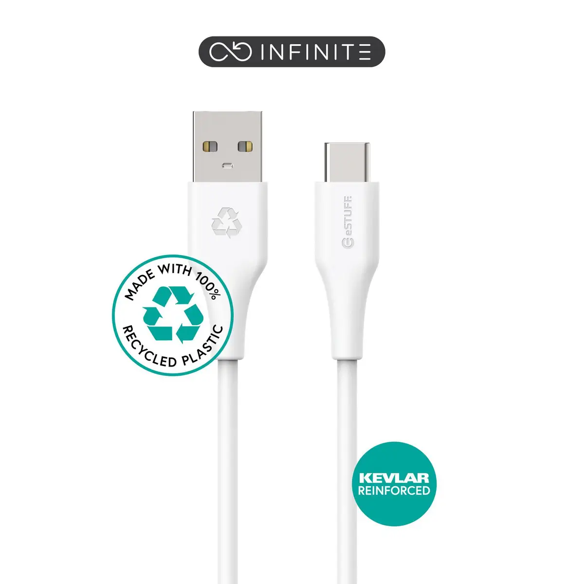 USB-A to USB-C Kabel Weiß 2m