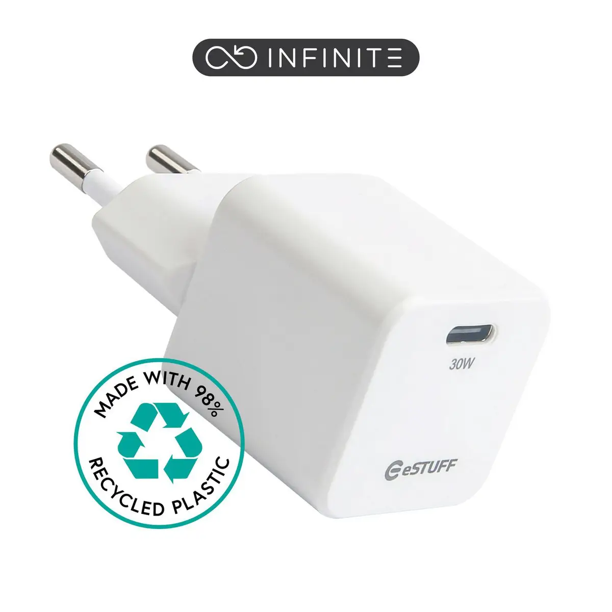 eSTUFF ES637027-BULK Ladegerät für Mobilgeräte Smartphone Weiß AC Schnellladung Drinnen
