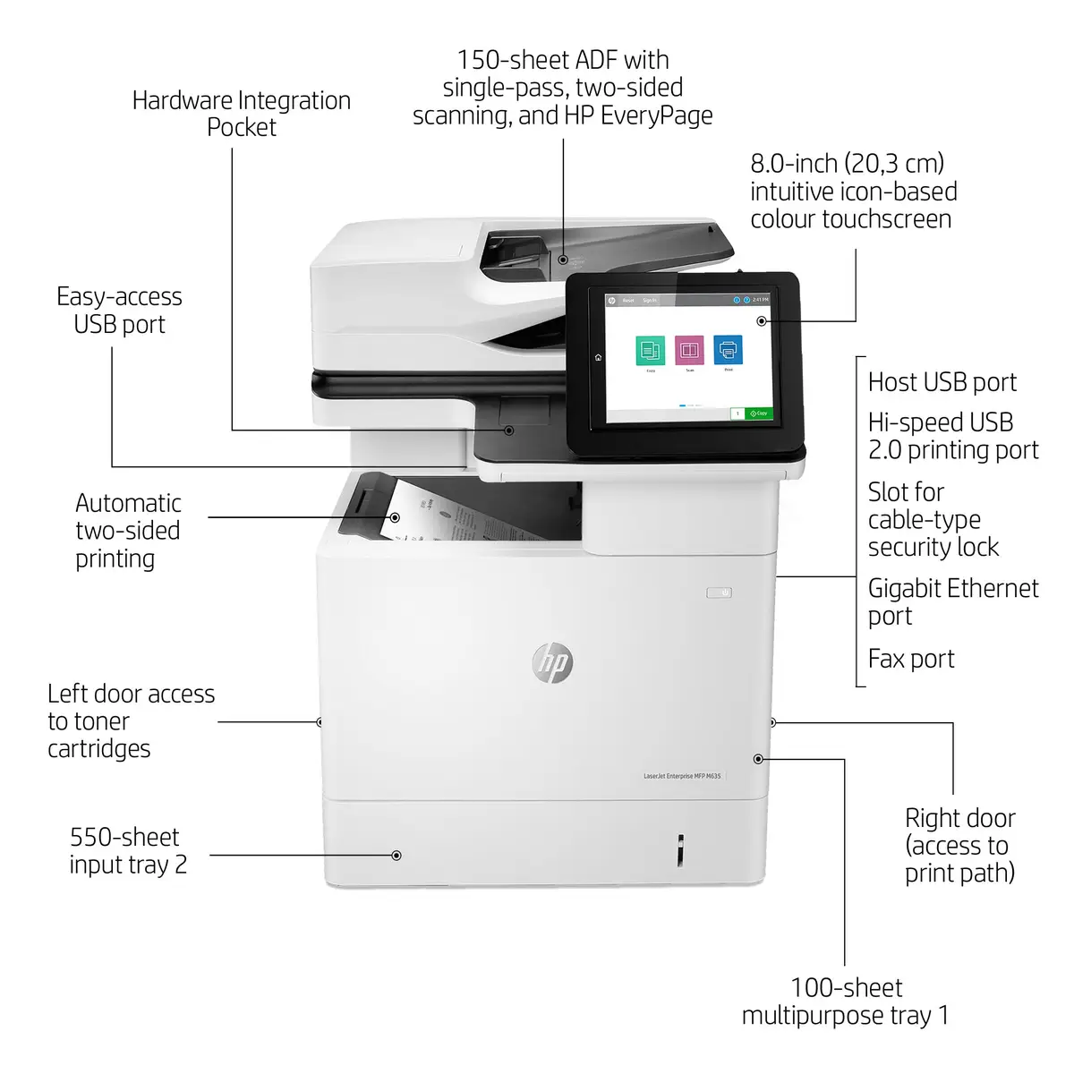LaserJet Enterprise MFP M635h Multifunkt