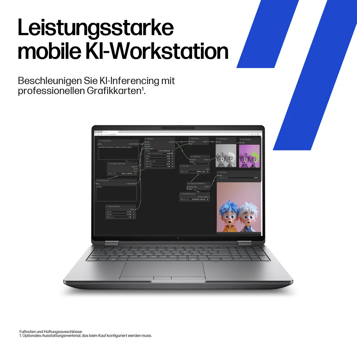 HP ZBook Fury 16 G1i Mobile Workstation Intel Core Ultra 7 255HX 32GB 1000GB SSD 1920x1200 Pixel 40,6cm (16") VGA RTX PRO 2000 Blackwell WLAN Bluetooth Tastatur: Deutsch W11P