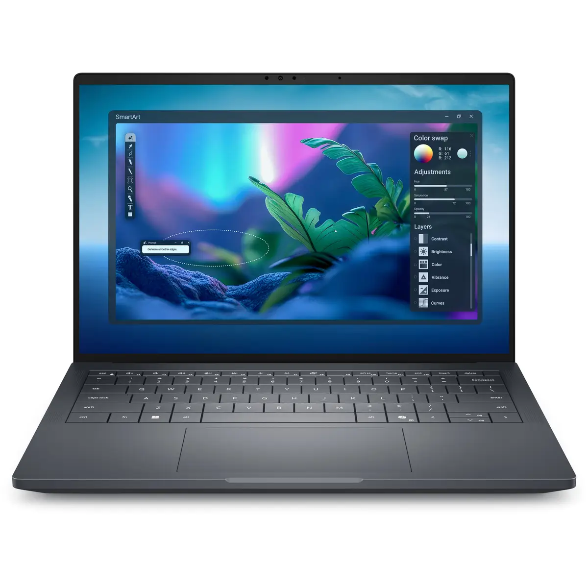 Dell Pro Max 14 Premium MA14250 U7-265H 2,2GHz Win 11 Pro RTX PRO 1000 Blackwell 32GB 1TB SSD NVMe TLC SED Performance 35,56cm 14" 1920x1200 FHD Plus Wi-Fi 7 Magnetit BTP mit 3 Jahre Dell ProSupport