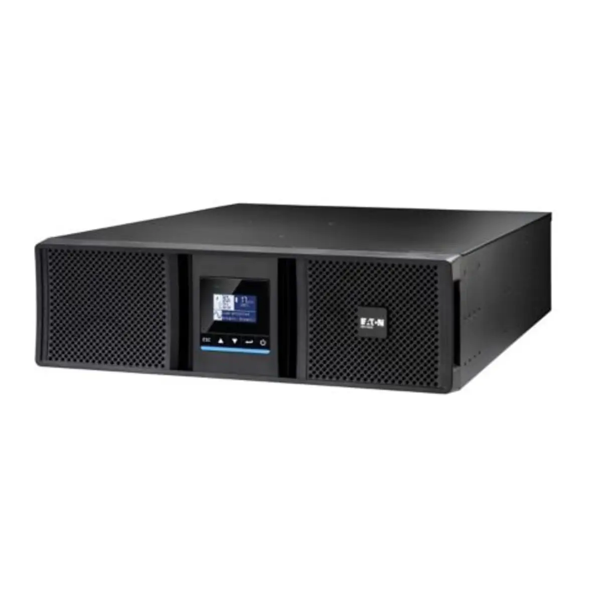 Eaton 9SX Gen2 9SX6KIRT3UG2 USV Rack einbaufähig Wechselstrom 200/208/220/230/240/250 V 6000 Watt 6000 VA 1-phasig 5 Ah RS-232 USB Ausgangsanschlüsse: 12 PFC 3U 48,3cm 19" Schwarz