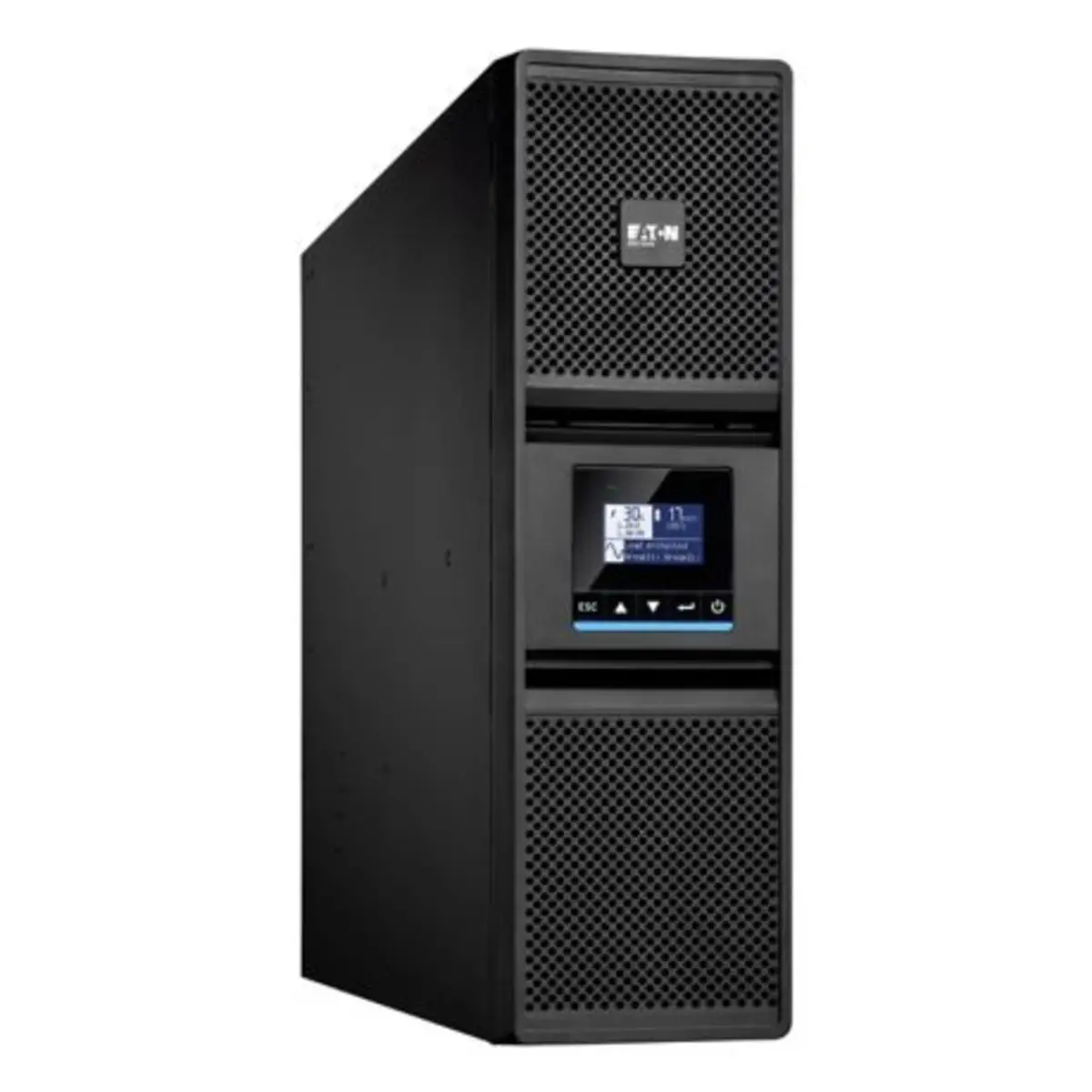 Eaton 9SX Gen2 9SX6KIRT3UG2 USV Rack einbaufähig Wechselstrom 200/208/220/230/240/250 V 6000 Watt 6000 VA 1-phasig 5 Ah RS-232 USB Ausgangsanschlüsse: 12 PFC 3U 48,3cm 19" Schwarz