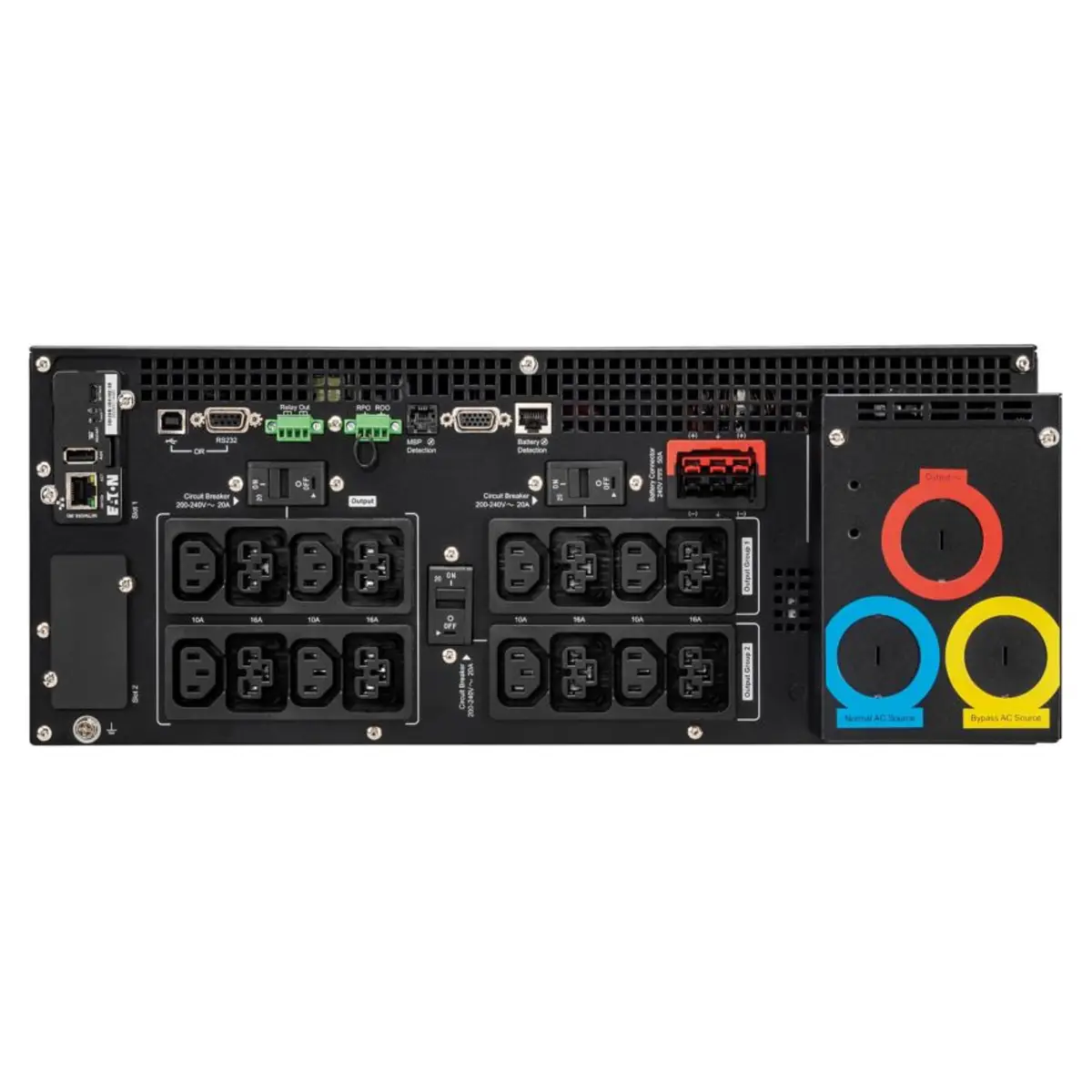 Eaton 9PX G2 9PX8KIRTNG2 USV in Rack montierbar/extern Wechselstrom 200/208/220/230/240 V 8000 Watt 8000 VA 1-phasig 9 Ah Ethernet 10/100/1000 RS-232 USB Ausgangsanschlüsse: 17 PFC 4U 48,3cm 19" Schwarz Silber