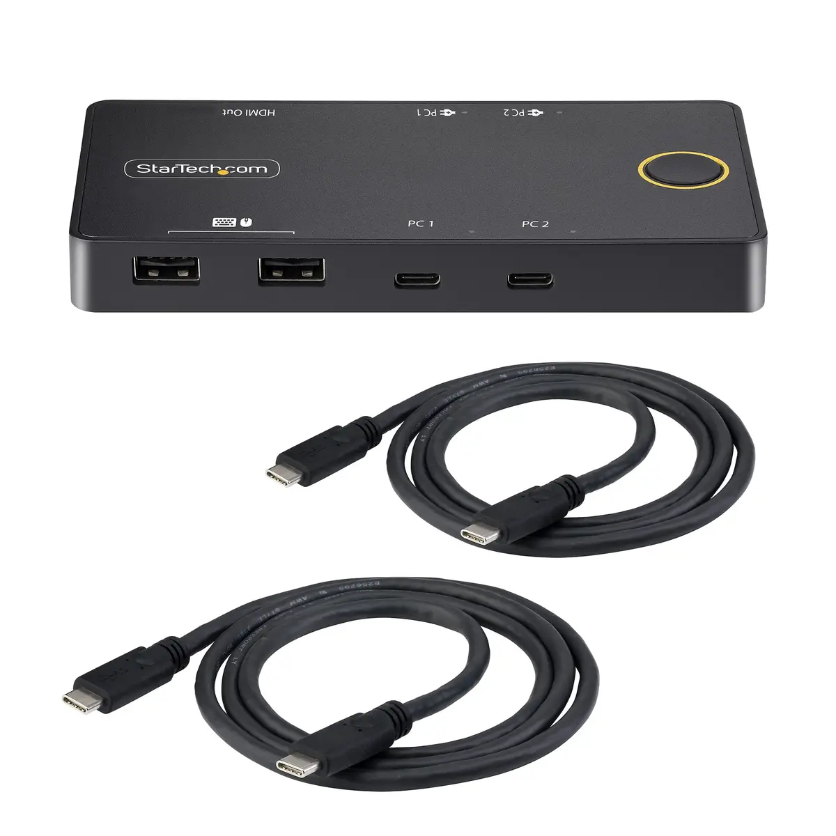 2-Port USB-C KVM Switch, Single-4K 60Hz HDMI Monitor, Dual-100W Power Delivery Pass-through Ports
