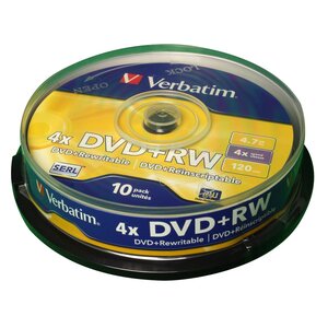 DVD+RW Rohlinge 4,7GB 4fach 10er Spindel