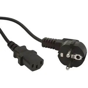 Netzkabel Netzstecker/CEE 7/7 Buchse/Stecker gerade schwarz 3m Netzkabel Netzstecker/CEE 7/7 Buchse/Stecker gerade schwarz 3m