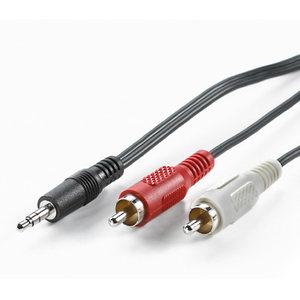 Kabel Audio 3,5mm/2x Cinch Stecker/Stecker Schwarz 1,5m