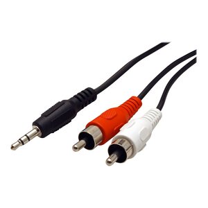 Audiokabel Mini-Phone Stereo 3,5mm - 2xRCA Stecker/Stecker schwarz 1,5m