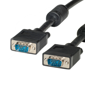 display connectioncable (3C + 4), HD15 plug - HD15 plug with Ferritkern, 6m