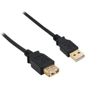 extensionscable USB plug/socket black 2m USB 2.0 extensionscable USB plug/socket black 2m USB 2.0