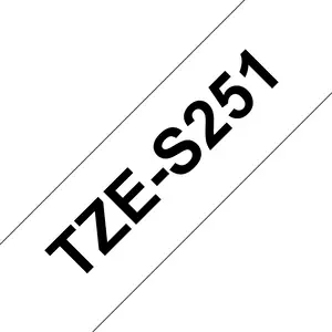 TZ eS251 Laminiertes Klebeband Schwarz auf Weiß 24mm TZ eS251 Laminiertes Klebeband Schwarz auf Weiß 24mm
