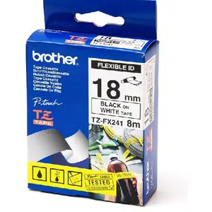 Schriftband TZeFX241 Flexitape schwarz auf weiß Rolle (1,8cmx8m) für P-Touch Schriftband TZeFX241 Flexitape schwarz auf weiß Rolle (1,8cmx8m) für P-Touch