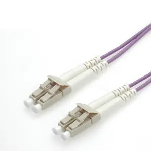 LWL-Duplexkabel 50/125µm OM4 LC/LC violett 1m LWL-Duplexkabel 50/125µm OM4 LC/LC violett 1m