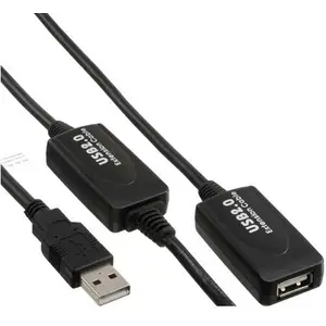 USB 2.0 active-extension A/A plug/socket 25m black USB 2.0 active-extension A/A plug/socket 25m black