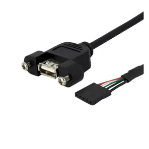 USB Blendenmontage Kabel USA-A/5-poligerUSB Buchse/Buchse Schwarz 0,30m USB Blendenmontage Kabel USA-A/5-poligerUSB Buchse/Buchse Schwarz 0,30m
