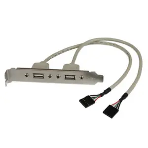 2-Port USB A Slotblech-Adapter (Buchse) 2-Port USB A Slotblech-Adapter (Buchse)
