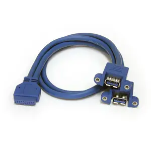 USB Pinheaderkabel 2xUSB-A/IDC Männlich/Weiblich Blau 0,5m USB Pinheaderkabel 2xUSB-A/IDC Männlich/Weiblich Blau 0,5m