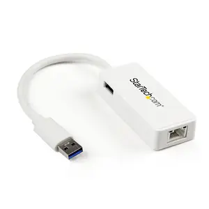 StarTech USB 3.0 Gigabit Ethernet LAN adaptor with USB Port white StarTech USB 3.0 Gigabit Ethernet LAN adaptor with USB Port white