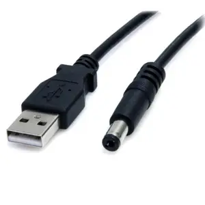 USB 2.0 auf Hohlstecker Typ N Kabel 5,5mm Stecker/Stecker Schwarz 2m USB 2.0 auf Hohlstecker Typ N Kabel 5,5mm Stecker/Stecker Schwarz 2m