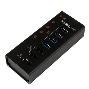 4-Port USB 3.0 Hub plus 3 Ladeanschlüsse schwarz 4-Port USB 3.0 Hub plus 3 Ladeanschlüsse schwarz