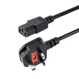 Kaltgerätestecker Stromkabel C13 auf BS 1363 Schwarz 3m Kaltgerätestecker Stromkabel C13 auf BS 1363 Schwarz 3m