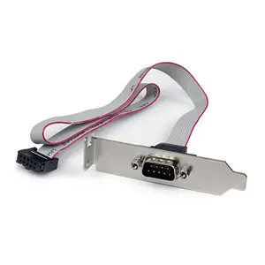 1 Port Seriell DB9 Slotblech mit 10 Pin Pinheader Kabel - Low Profile 1 Port Seriell DB9 Slotblech mit 10 Pin Pinheader Kabel - Low Profile
