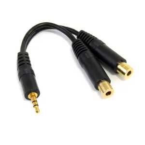 Stereo Splitter Kabel 3,5mm/2x3,5mm Stecker/2xStecker Schwarz 0,15m Stereo Splitter Kabel 3,5mm/2x3,5mm Stecker/2xStecker Schwarz 0,15m